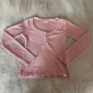 Pink Abercrombie Kids Long Sleeve Henley